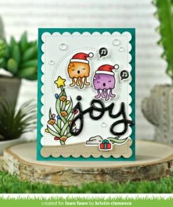 Christmas Fishes -Craftora Sale Store ChristmasFishes JustStitchingDoubleCircles ScriptyJoy OutsideInStitchedScallopedRectangleStackables KristinClemence