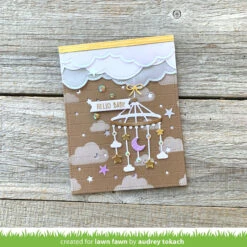 Moon And Stars Mobile -Craftora Sale Store DottedMoonAndStarsBackground PastelVellum MoonAndStarsMobile AudreyTokach1