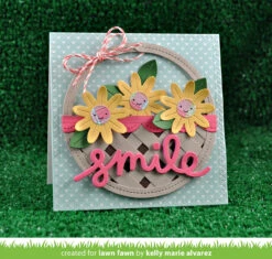 Scripty Smile -Craftora Sale Store FlowerPower StripeyBackdrop ScriptySmile StitchedCircleFrames KellyAlvarez1