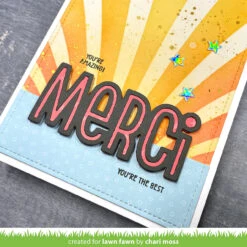 Giant Outlined Merci -Craftora Sale Store GiantOulineMerci DrappedRibbonsStencil ChariMoss 4