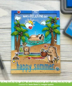 Happy Summer Line Border - Lawn Fawn -Craftora Sale Store HammockandTrees HappySummerLineBorderDie MeganQuinn1