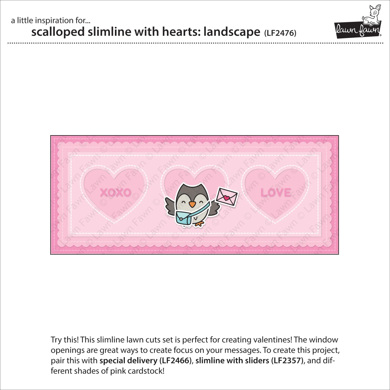 Scalloped Slimline With Hearts: Landscape 3 Scalloped Slimline With Hearts: Landscape - Image 3