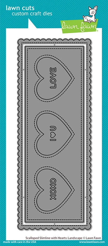 Scalloped Slimline With Hearts: Landscape 1 Scalloped Slimline With Hearts: Landscape