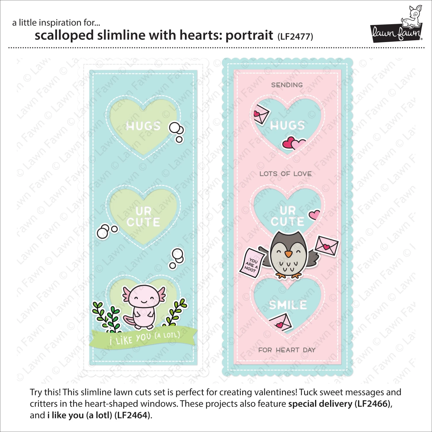 Scalloped Slimline With Hearts: Portrait 3 Scalloped Slimline With Hearts: Portrait - Image 3