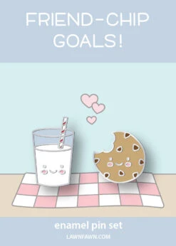 Cookies And Milk Enamel Pin - Lawn Fawn