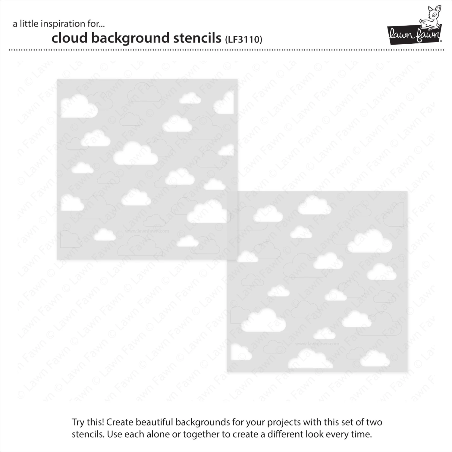 Cloud Background Stencils 3 Cloud Background Stencils - Image 3