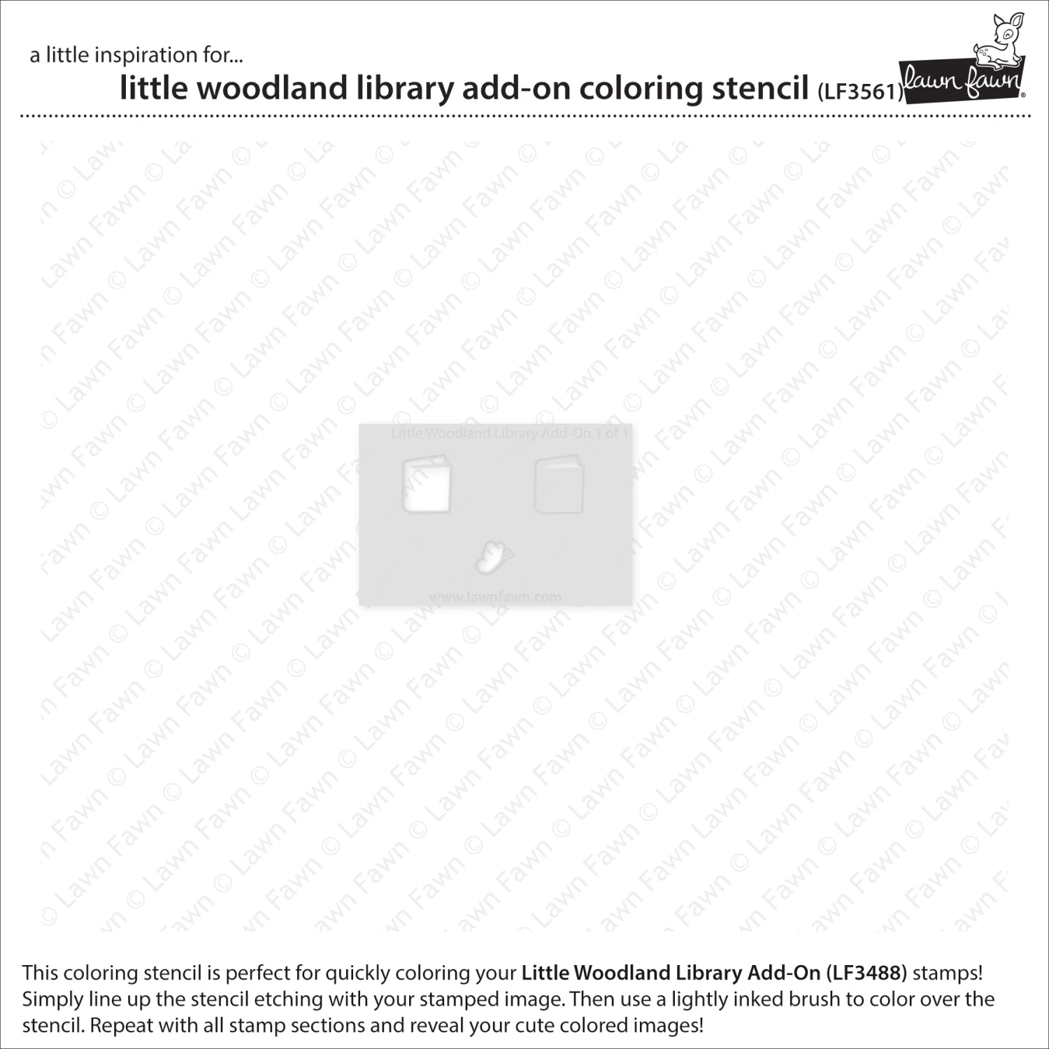 Little Woodland Library Add-on Coloring Stencil 2 Little Woodland Library Add-on Coloring Stencil - Image 2