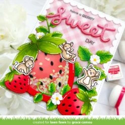 Stitched Strawberry Frame -Craftora Sale Store OutsideInStitchedStrawberry GraceCamou 2