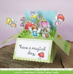 Scalloped Box Card Pop-up -Craftora Sale Store PopUpBox FairyFriends CristinaNunez01