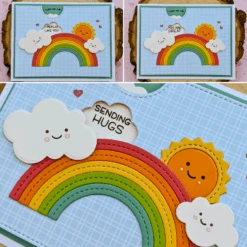 Reveal Wheel Puffy Cloud Add-on -Craftora Sale Store RWPuffyCloudAdd On StitchedRainbow EliseConstable5