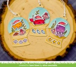 Snow Globe Gift Tag -Craftora Sale Store SnowGlobeGiftTag ChristmasFishes EliseConstable1