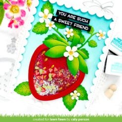 Stitched Strawberry Frame -Craftora Sale Store StitchedStrawberryFrames OutsideInStitchedStrawberry StrawberryPatch CalyPerson2