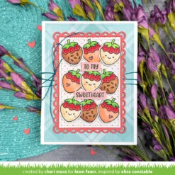 Strawberry Fields Background Stencils -Craftora Sale Store SweetStrawberry LacyRectangleStackables HenrysBuildASentimentLove ChariMoss 1