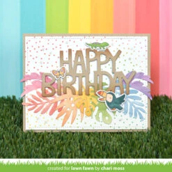Tropical Leaves -Craftora Sale Store TropicalLeavesDies ToucanDoIt WatercolorWishesRainbow HappyBirthdayToYouDie ChariMoss1